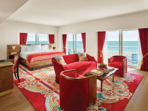 Imperial Suite Bedroom, Faena Hotel Miami Beach, Photo by Nik Koenig