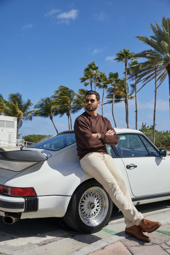 Metcalfe’s vintage porsche was a must-move when he relocated from Los Angeles to Miami. Photo by Tolga Kavut