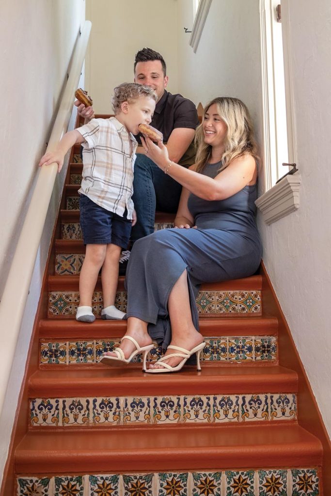 Andy and Amanda share their love of doughnuts with their 4-year-old son, Jordi. Photo by Jerry Rabinowitz