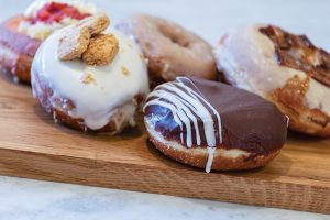 Guests at this home party enjoyed a variety of doughnuts. Photo by Jerry Rabinowitz