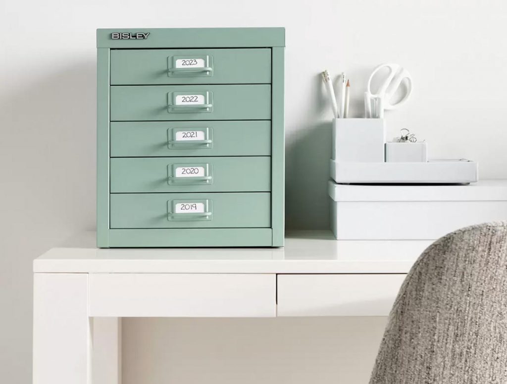 Five-drawer cabinet ($120), Bisley
