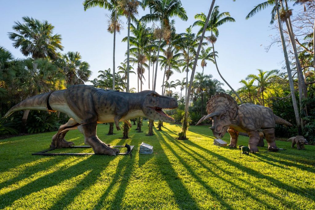 Fairchild Tropical Botanic Garden will host prehistoric adventures throughout Jurassic Garden, open at the tropical oasis to September 2. Photo courtesy of Fairchild Tropical Botanic Garden