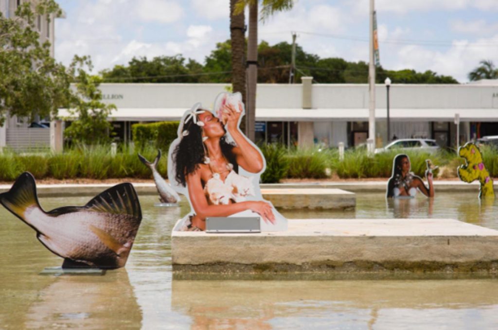Les Sirénes by Christopher Mitchell is on view in MOCA's Art on the Plaza program.