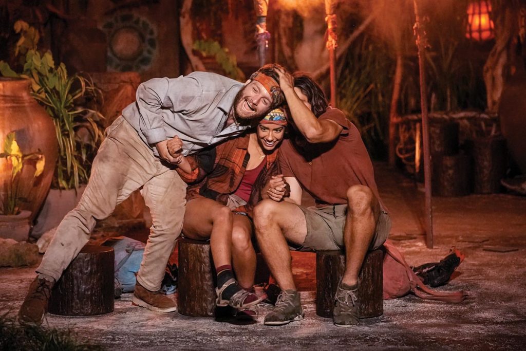 Finalists celebrate as Vallardes wins Season 45 by two votes. Photo by Chuck Snyder_ CBS