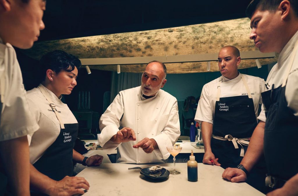Andrés instructs JAG chefs. Photo by Josh Telles