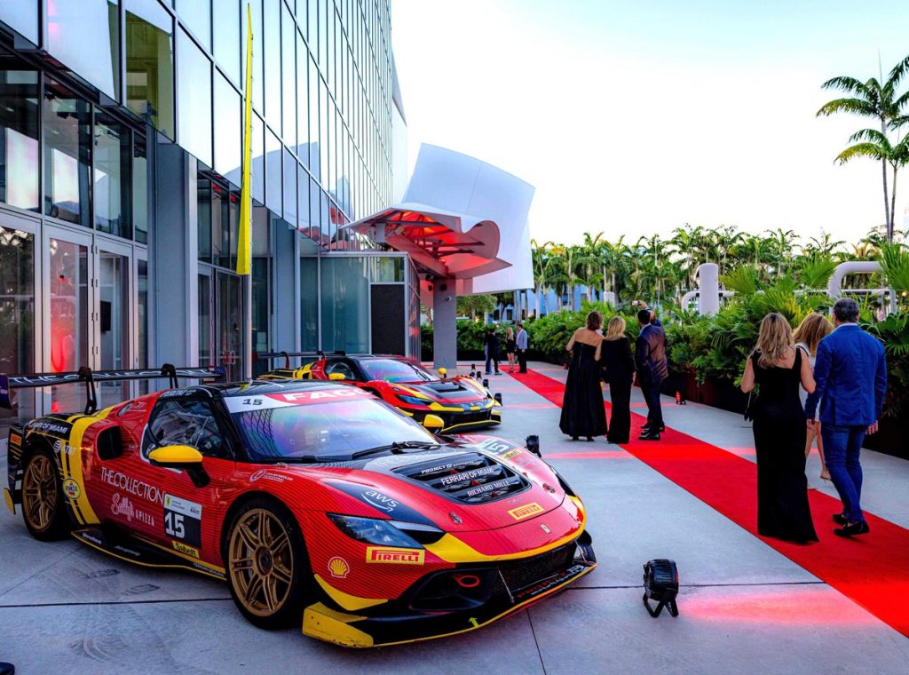 Guests arrive at the New World Center Concert Hall for the 296 Speciale reveal. Photo courtesy of Ferrari