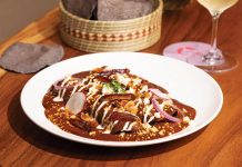 Five Reasons to Love Jacinta in Aventura The enmoladas are stuffed with duck confit or pulled chicken and topped with an almond mole sauce. Photo courtesy of Jacinta