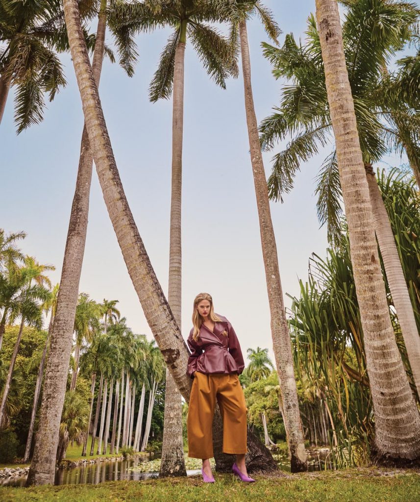 Balenciaga trench coat, Bermudas, pumps. Photo by Gabor Jurina