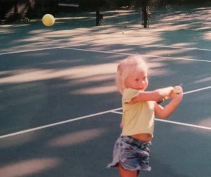 Anisimova as a young player in Aventura, where her tennis journey began. Photo courtesy of Amanda Anisimova