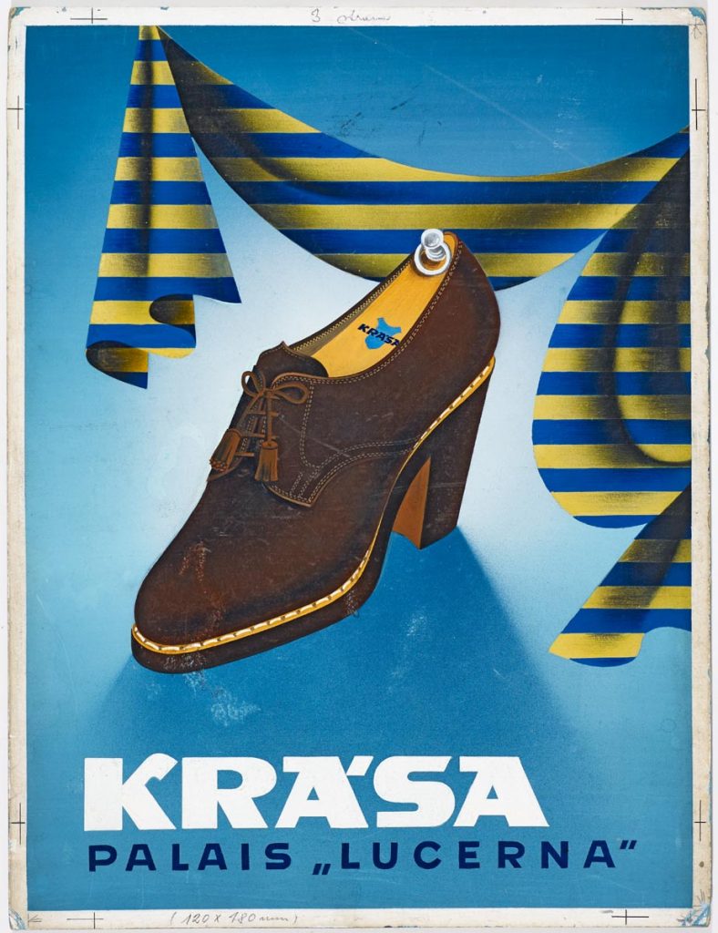 Krása Shoes design drawing from Prague. Courtesy of The Wolfsonian–Florida International University, Miami Beach, Florida, The Mitchell Wolfson, Jr. Collection, TD1992.51.17