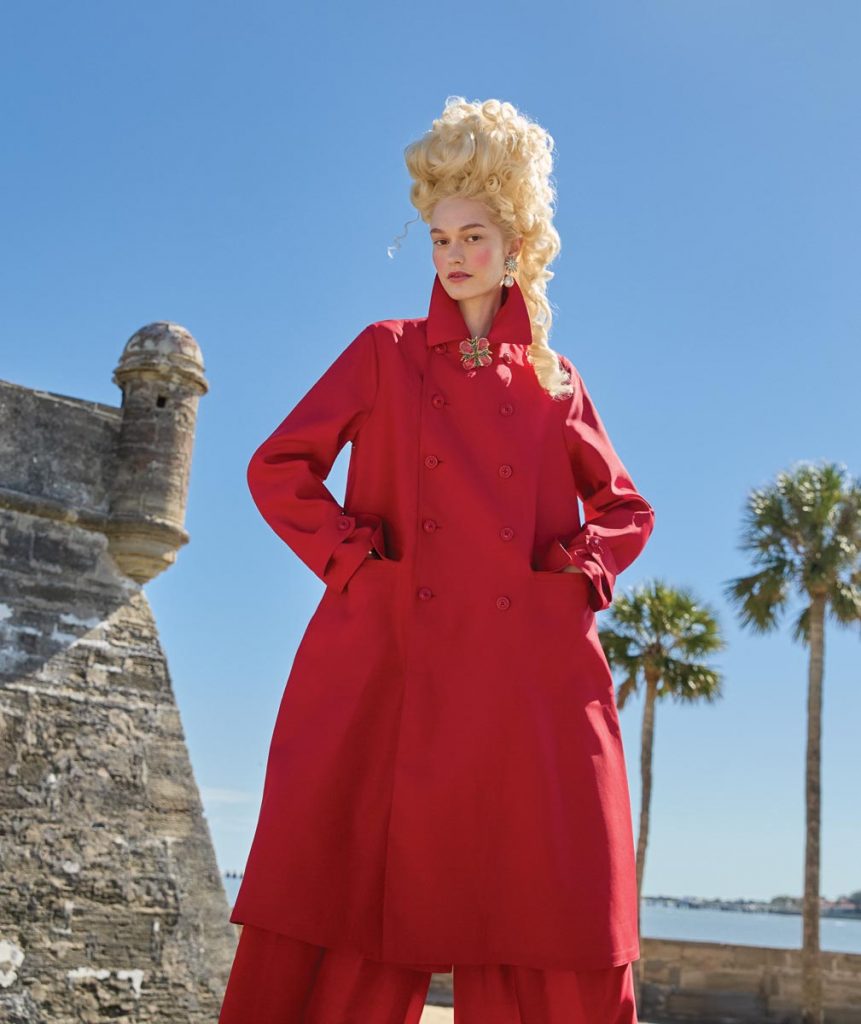 Ralph Lauren Collection coat, satin pants