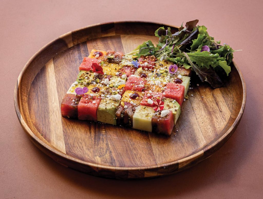Watermelon Chess Board. Photo courtesy of Solei Beach Club