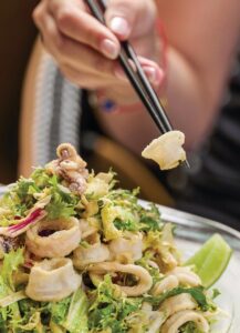 Crackling Calamari Salad. Photo by Felipe Cuevas