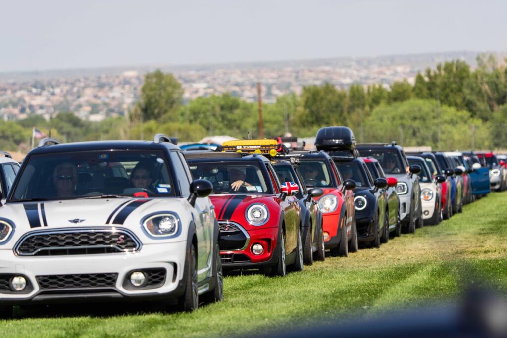 The MINIs getting ready to set out. Photo courtesy of MINI