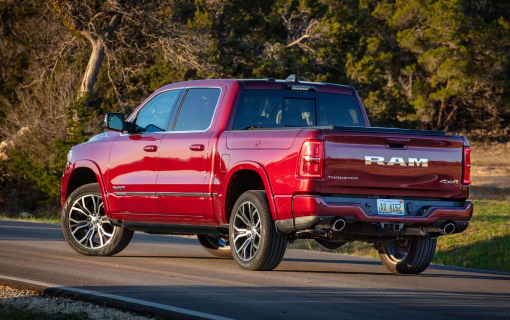 The RAM 1500 Tungsten Crew 4x4 houses Stellantis’ High-Output 3.0-liter Hurricane twin-turbocharged inline six-cylinder. Photo courtesy of Stellantis